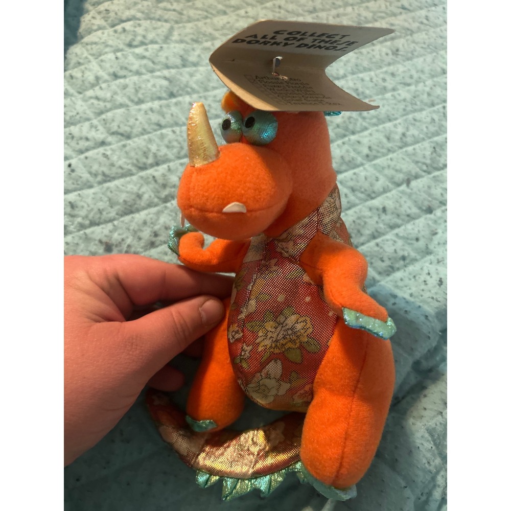 Vintage Imperial Dorky Dinos Flossie Florals Plush Toy‎ 90s Rare NWT